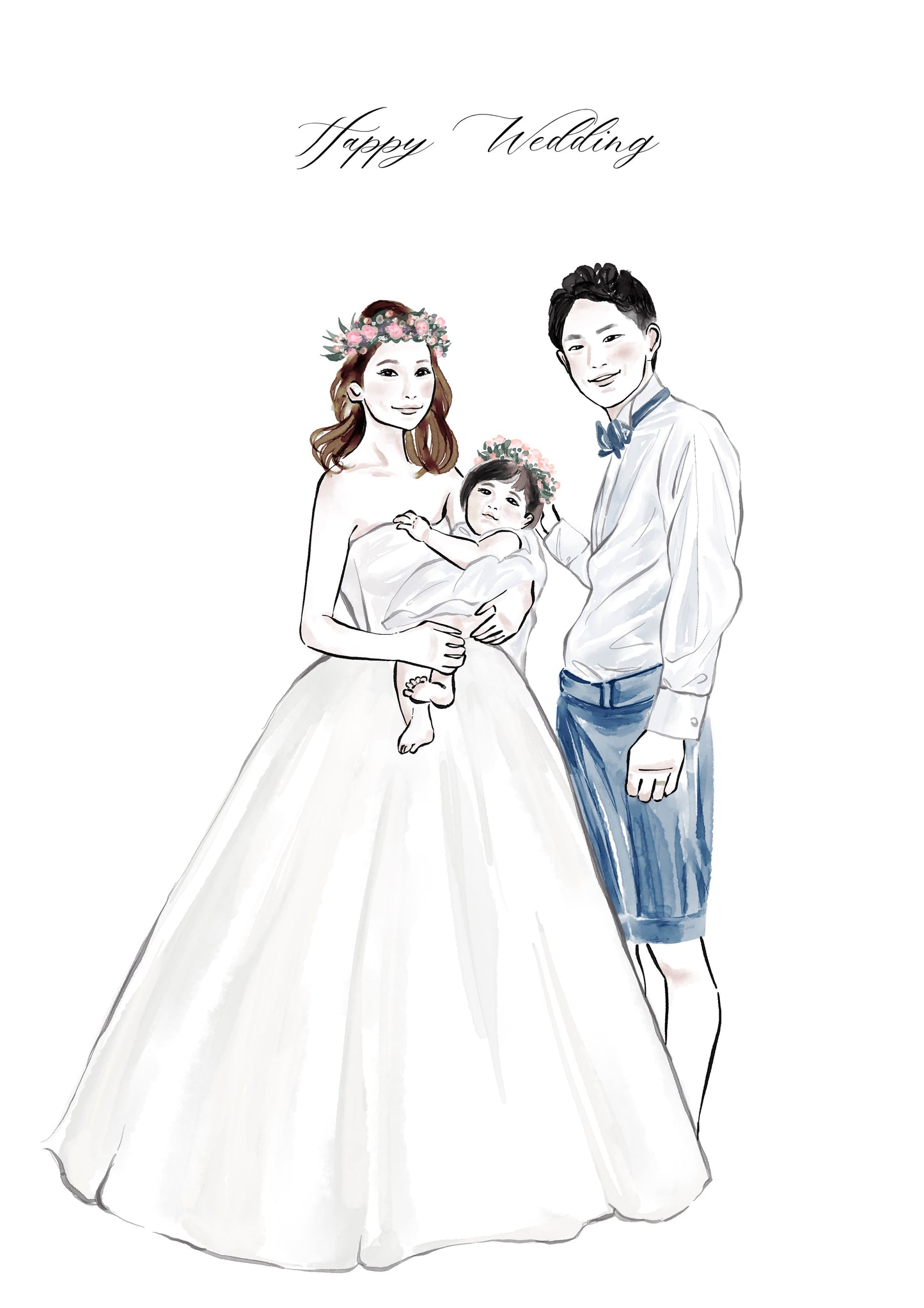 Custom Wedding Couple Portrait Illustration | Custom Digital Portrait Illust