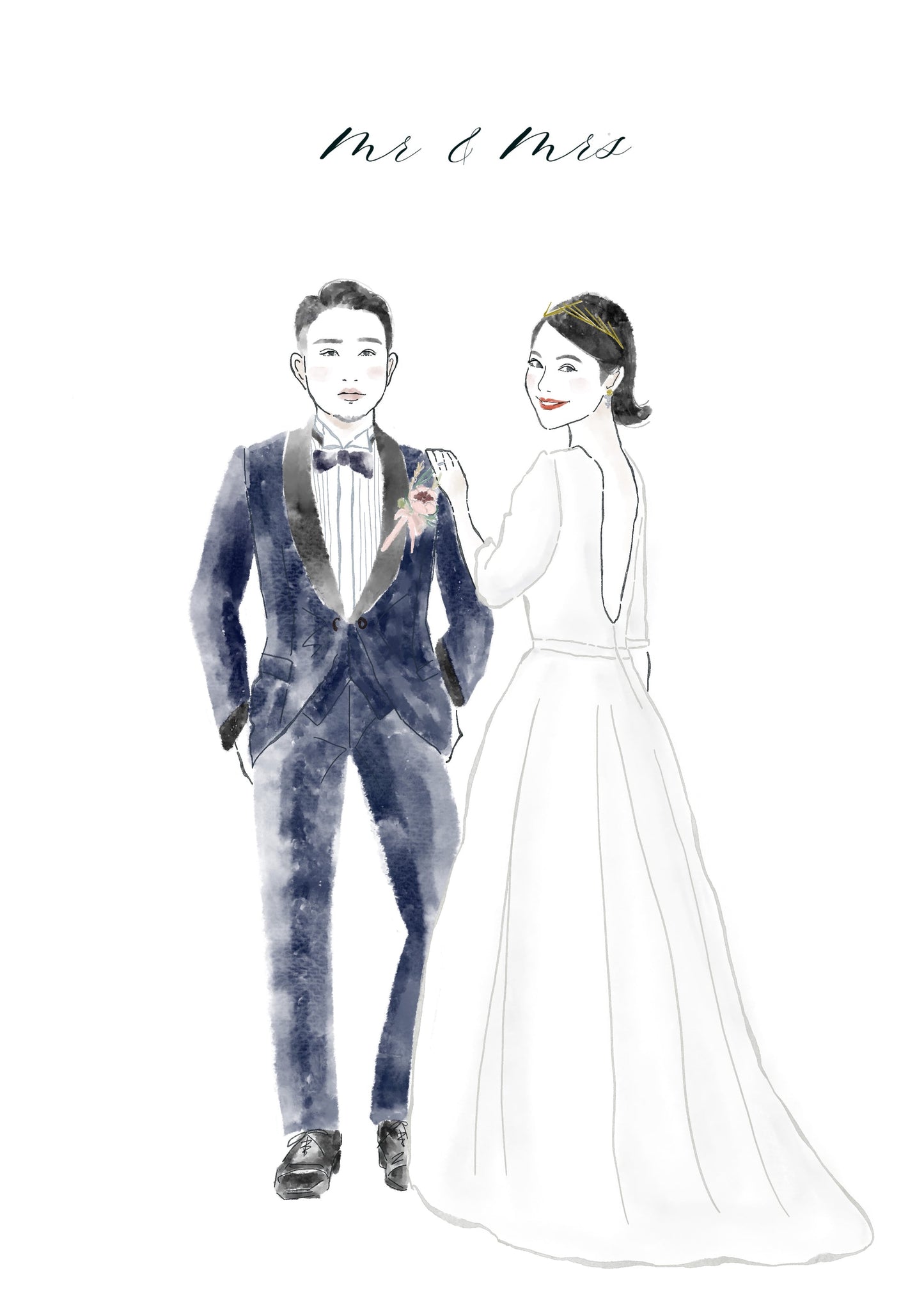 Custom Wedding Couple Portrait Illustration | Custom Digital Portrait Illust