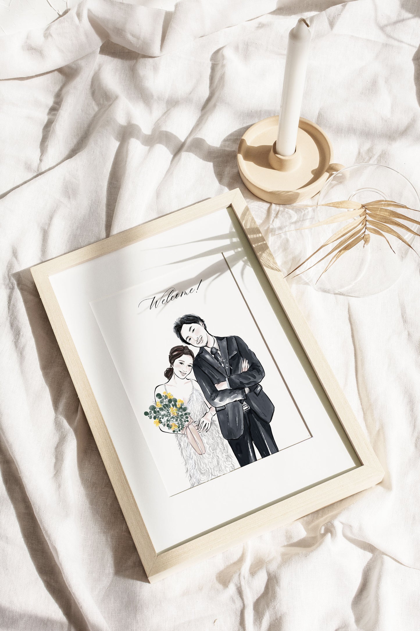 Custom Wedding Couple Portrait Illustration | Custom Digital Portrait Illust