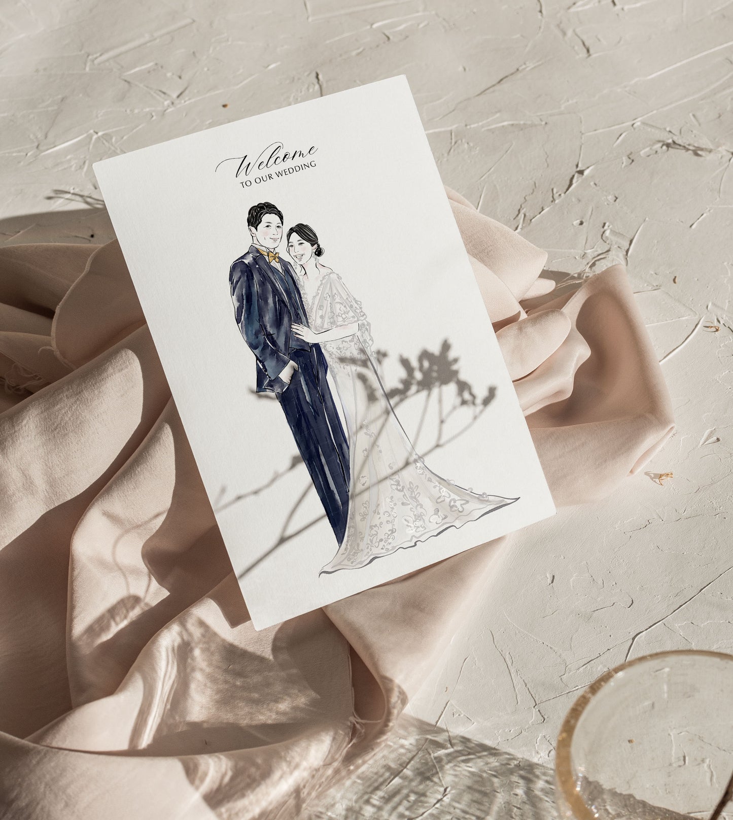 Custom Wedding Couple Portrait Illustration | Custom Digital Portrait Illust