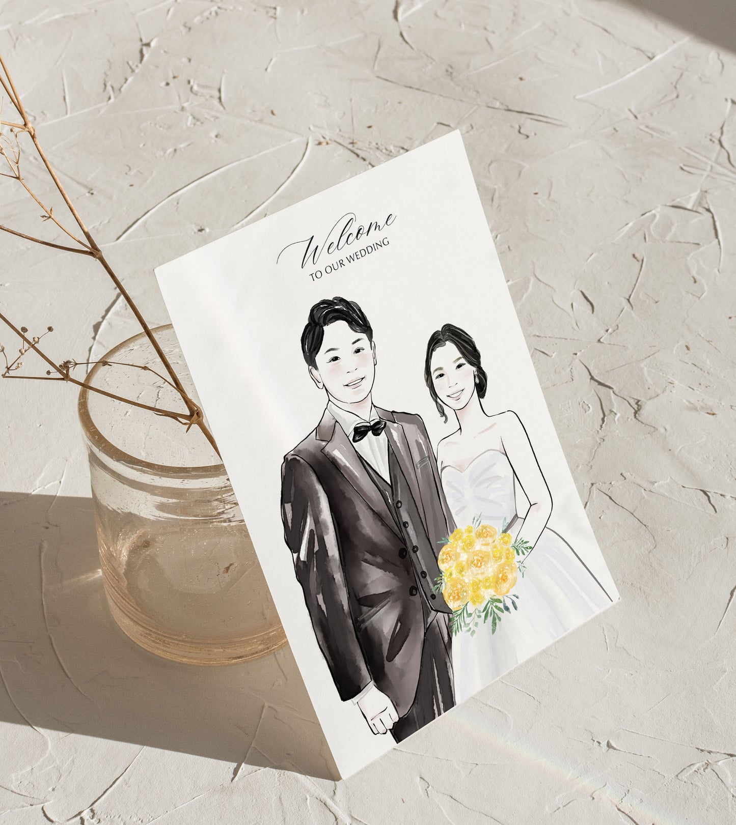 Custom Wedding Couple Portrait Illustration | Custom Digital Portrait Illust