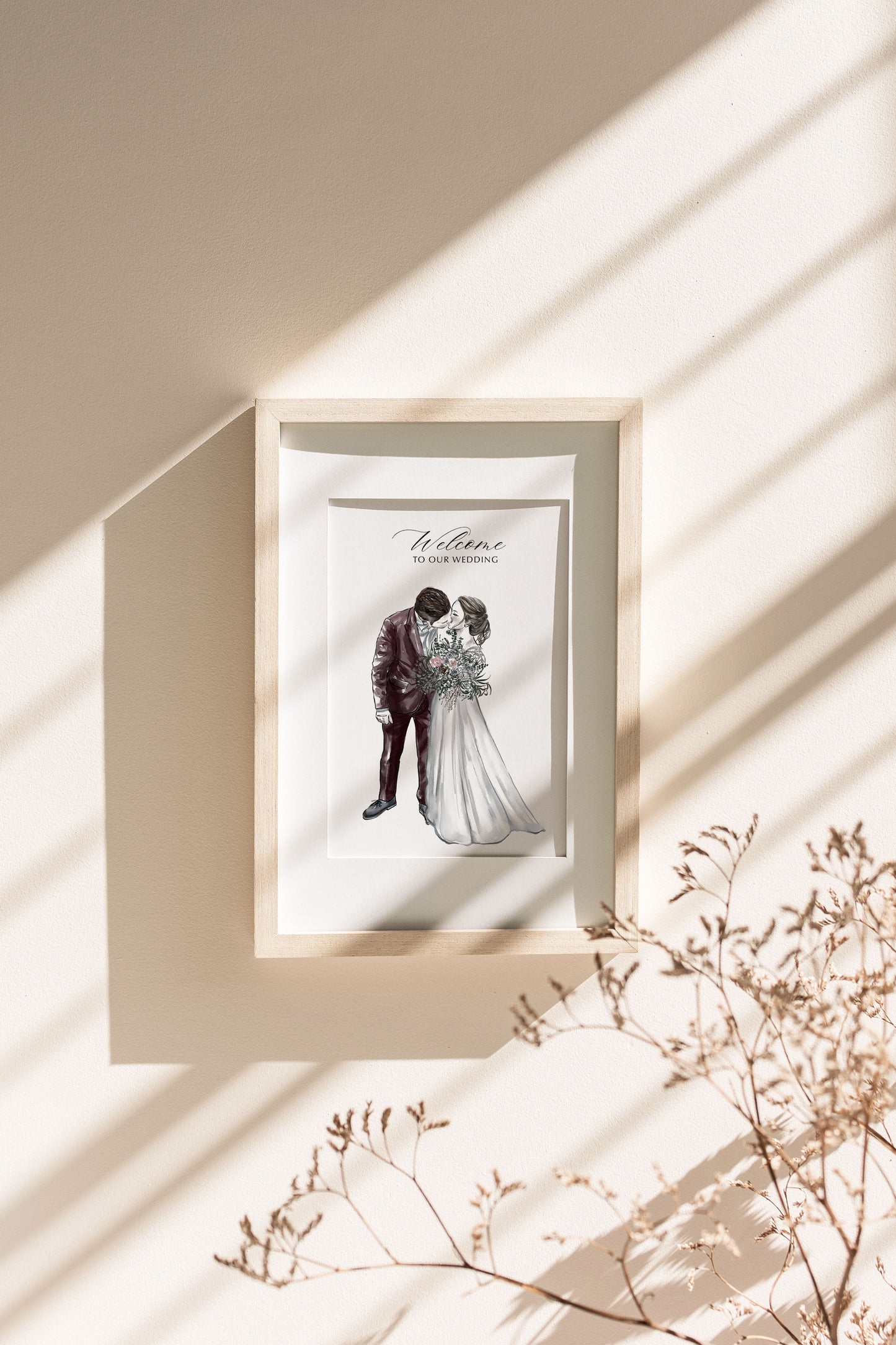 Custom Wedding Couple Portrait Illustration | Custom Digital Portrait Illust