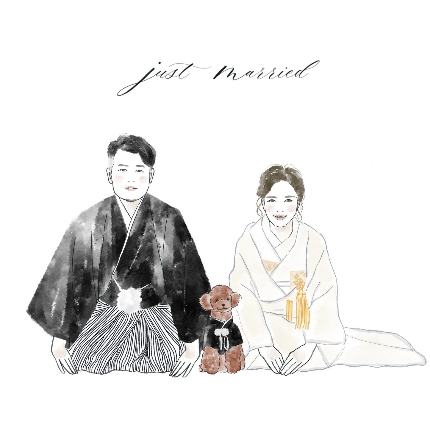 Custom Wedding Couple Portrait Illustration | Custom Digital Portrait Illust