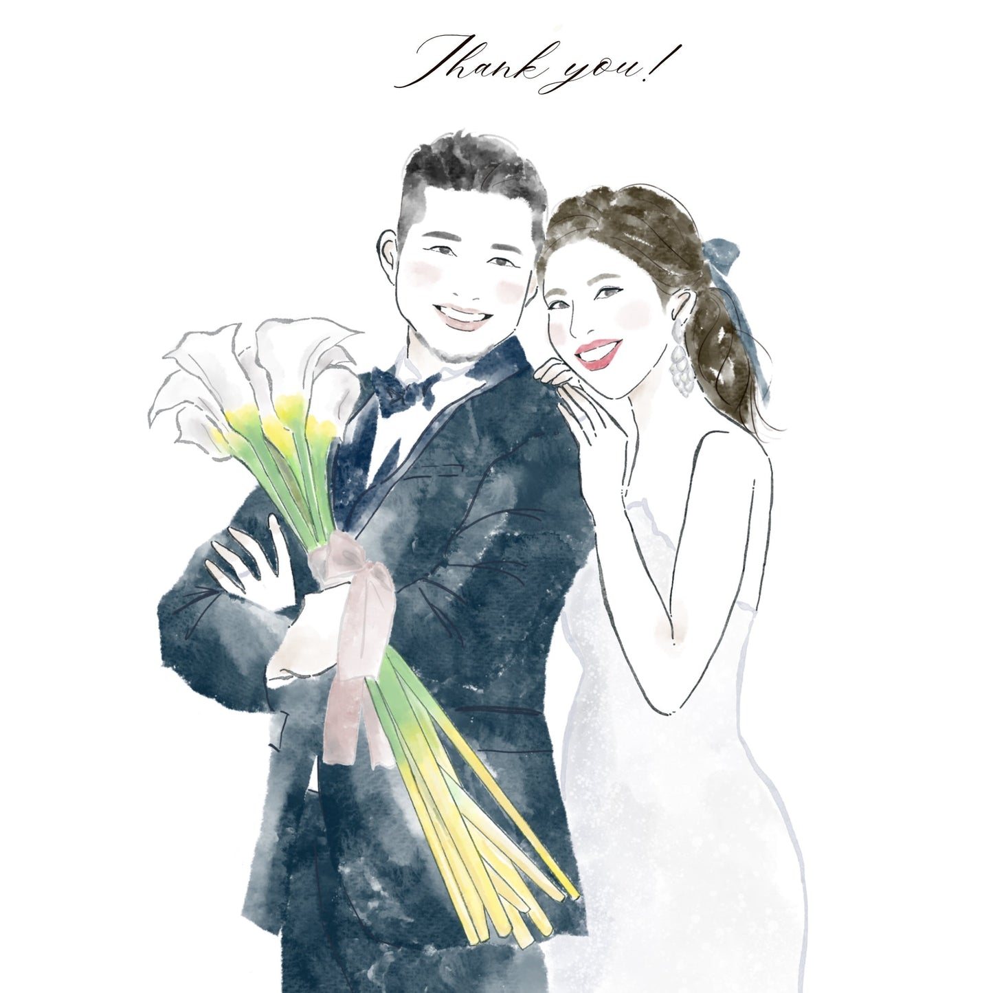 Custom Wedding Couple Portrait Illustration | Custom Digital Portrait Illust